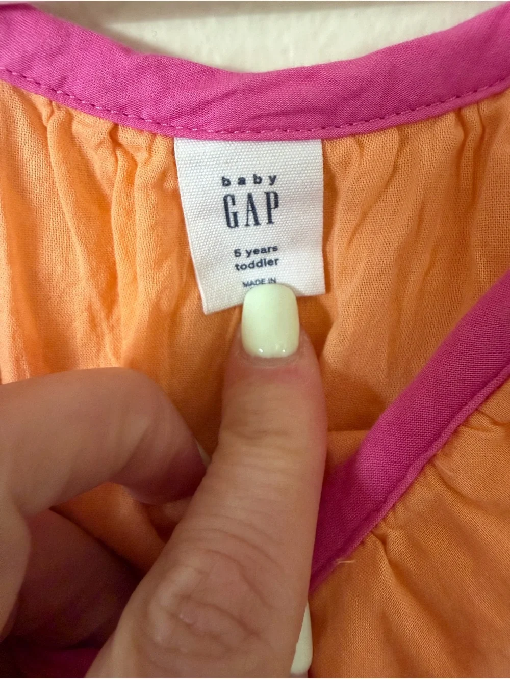 GAP Orange Sundress with Pink Trim